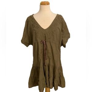 #530 MADE by VOYAGE INDE Hand Smocked Ruffle Mini Dress